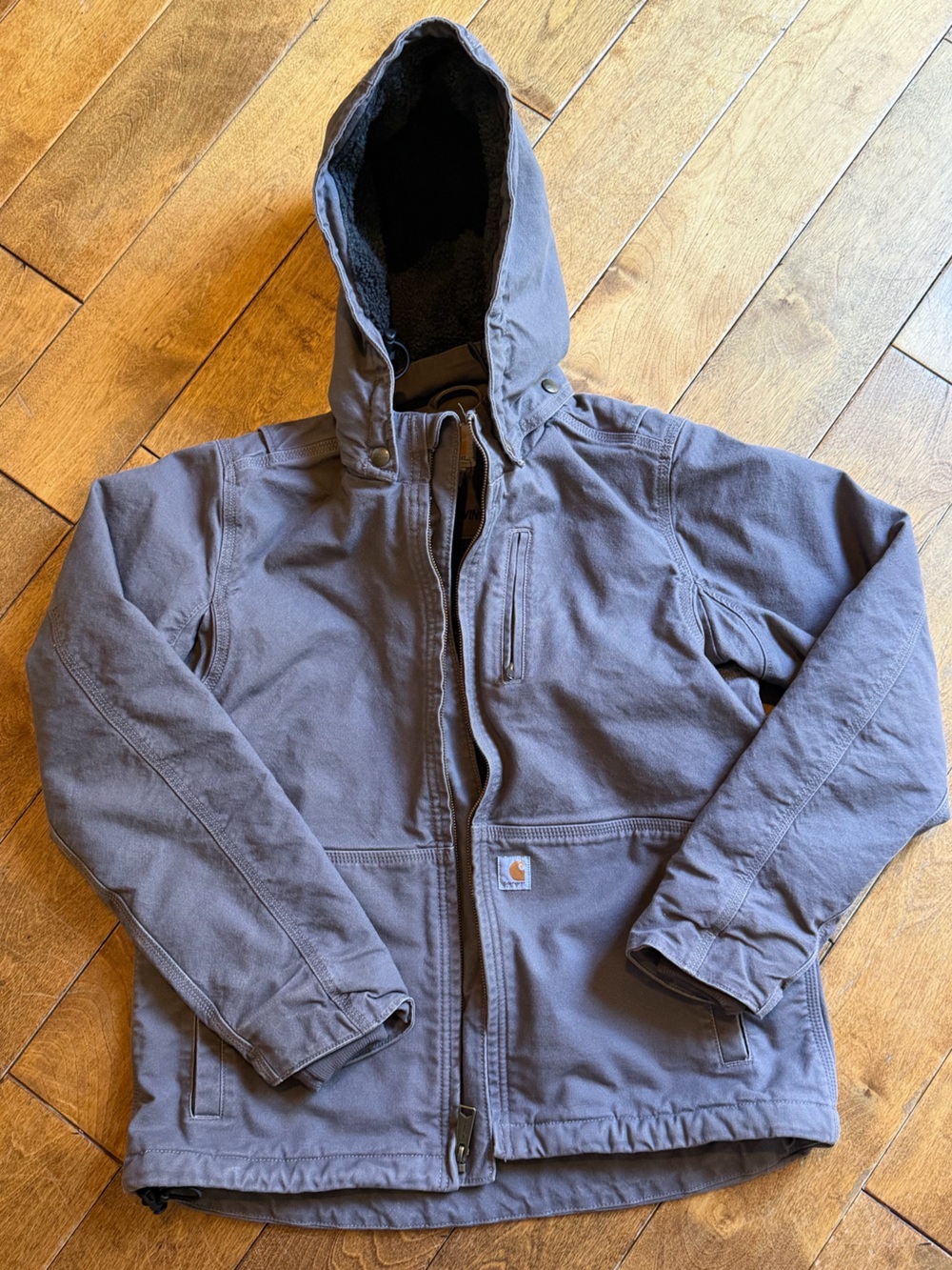 Carhartt Women’s Purple Gray Hooded Canvas Full Swing Insulated Jacket
